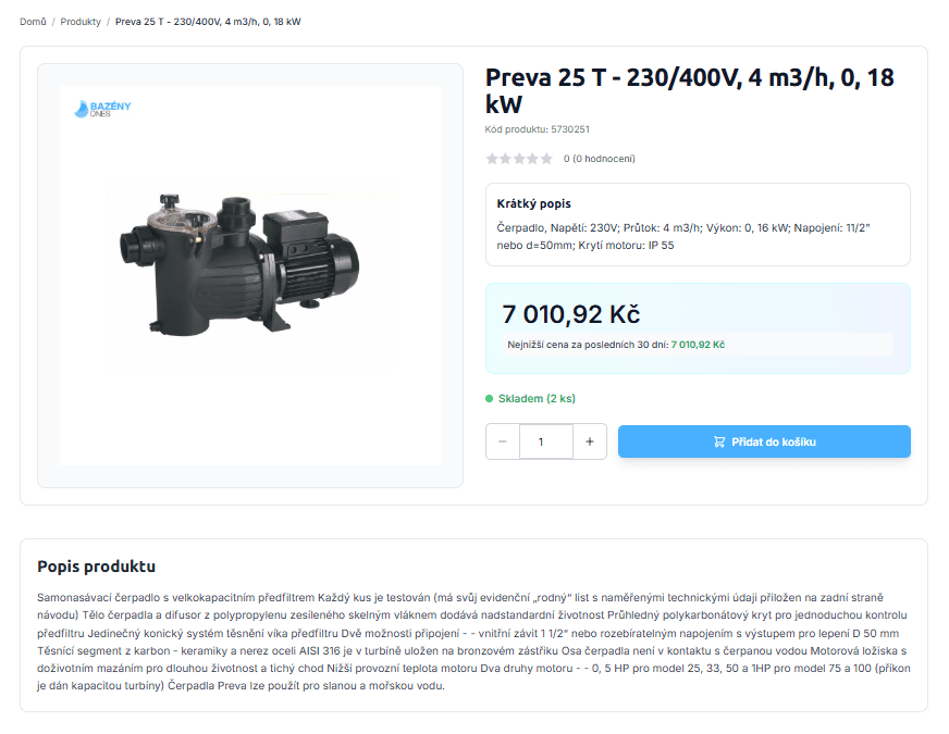 Detail Produktu - Automatizovaný Obsah