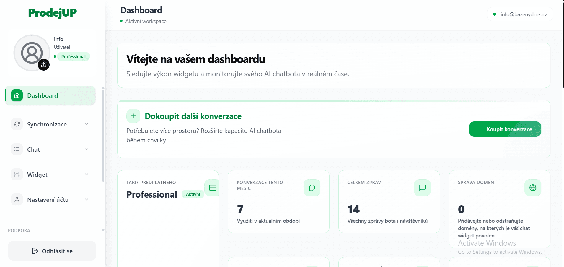 Prodejup Dashboard